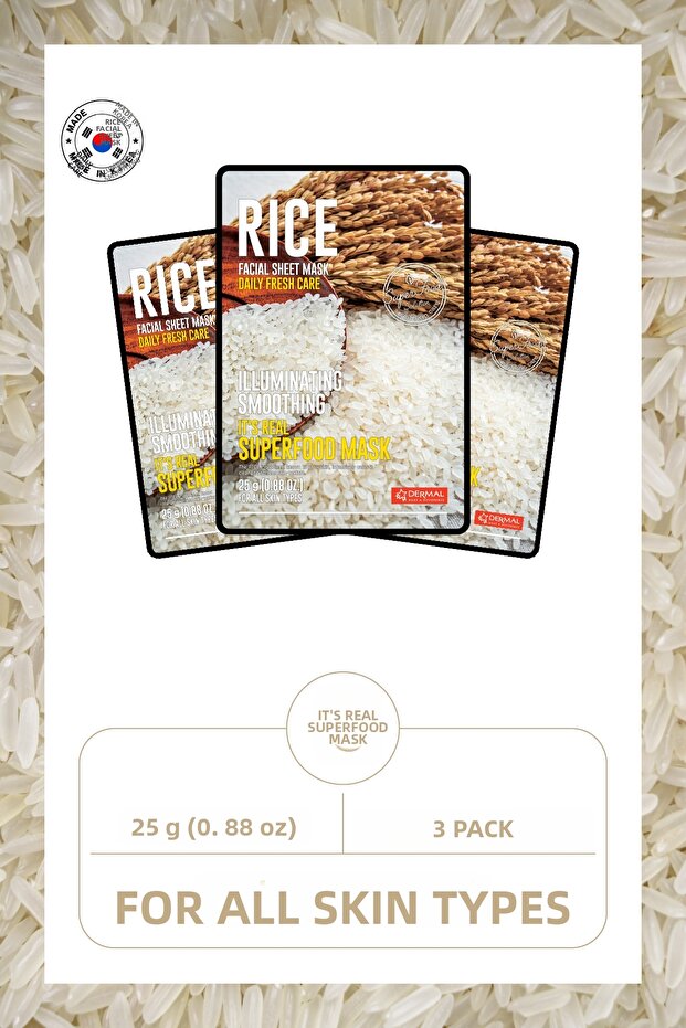 Brightening and Smoothing Rice Mask 25Gr Set of 3