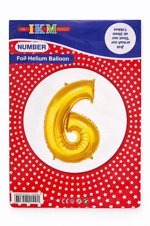 Foil Balloon 6 Years Old Gold Foil Balloon 76cm