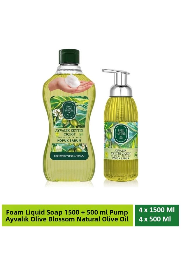 Ayvalık Olive Blossom Natural Olive Oil Foam Soap 1.5 Lt+500 ml X 4 Set
