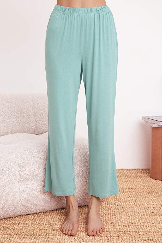 Mint Rahat Kalıp Viskon Örme Pijama Takımı THMSS25PT00165 - 3