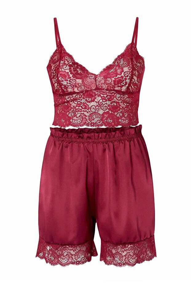 Bordo Saten 3'lü Çeyiz Seti TBBSS26AI00069 - 8