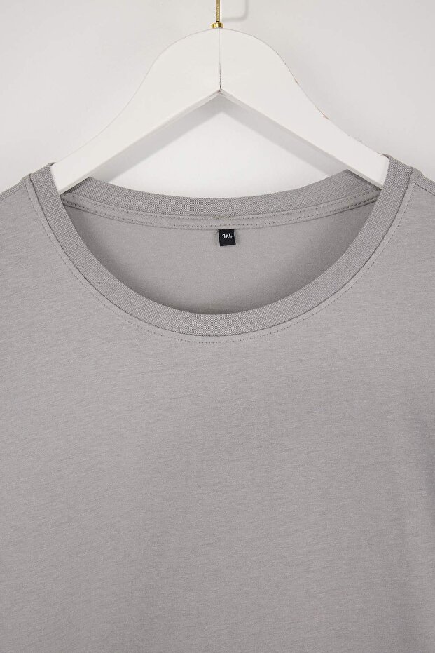 Siyah- Haki-Gri Regular/Rahat Kalıp 3'lü Paket Büyük Beden T-Shirt TMNSS24BF00059 - 10
