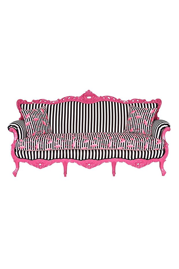 Flamingo Pink Oymalı Kanepe