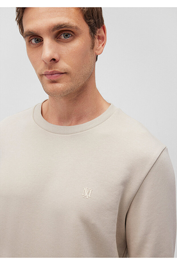 Bisiklet Yaka Bej Basic Sweatshirt 065751-35111 - 5