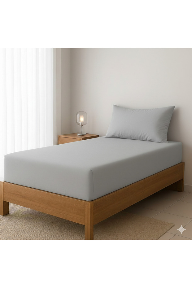 UNITAS SERENAT SINGLE PERSON 100X200 ELASTIC SOLID COLOR BEDSheet AND 1 PIECE PILLOW CASE