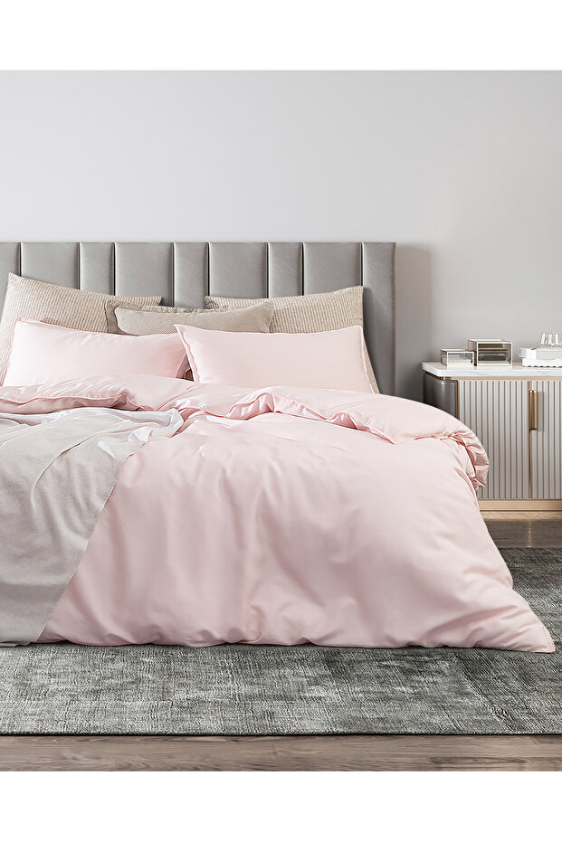Loire King Size TENCEL™ Bed Sheet Lı Duvet Cover Set (TENCEL™ :Trade_Mark:) - Powder