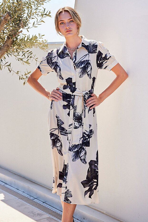 Rochie cămașă midi BDART cu model