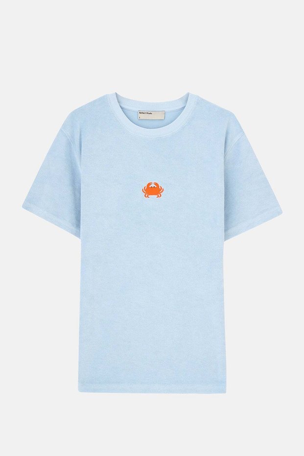 Crab Terry T-Shirt - Light Blue