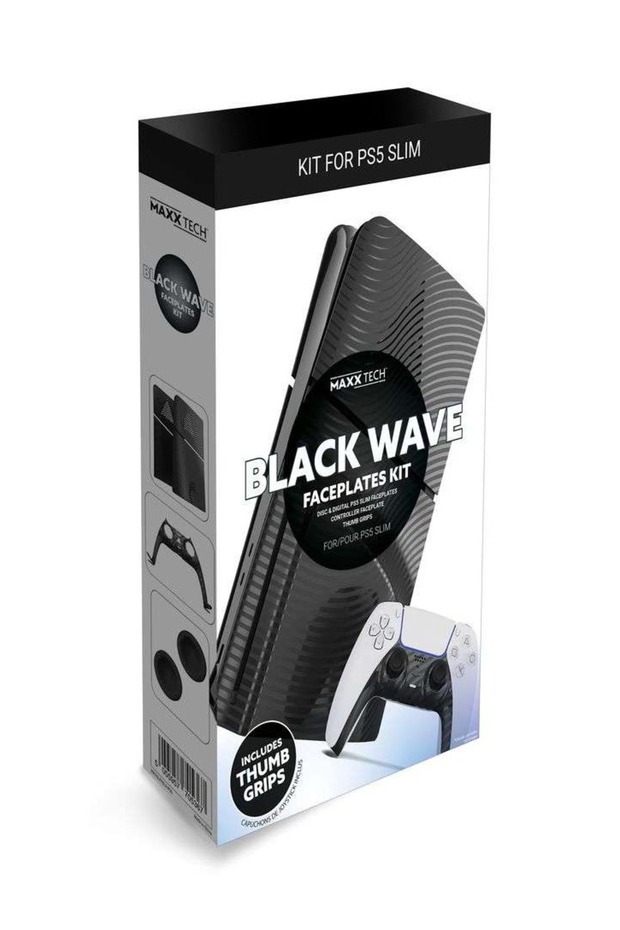 Maxx Tech Slim Faceplates + Controller Faceplates Black Wave - Playstation 5 - 1