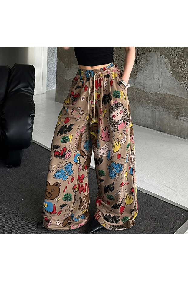 Cartoon Cute Print Baggy Sweatpants