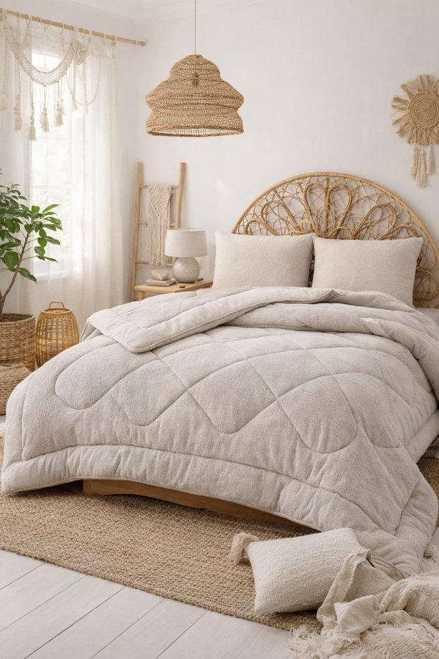 Cuvertură dublu Welsoft Soft Line Bej
