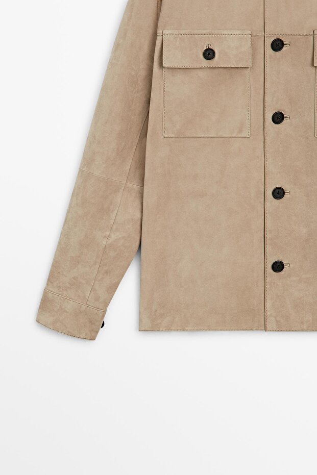 Süet deri ince ceket - 7