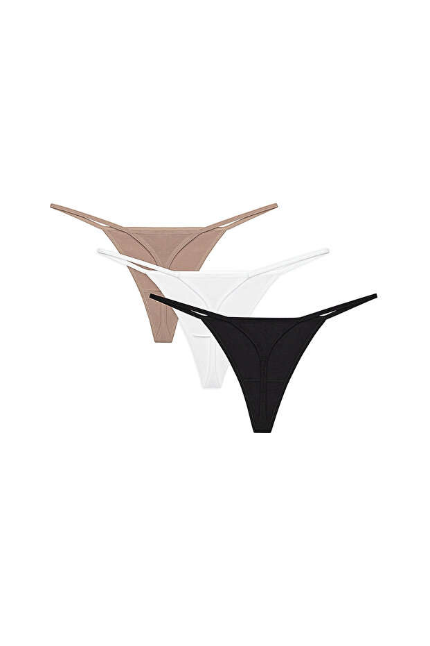 New Basic Multicolored 3 String Panties - 2