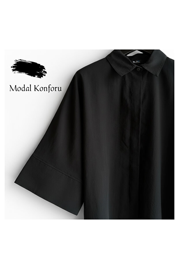 DOUBLE KOL MODAL OVERSİZE GÖMLEK - 4