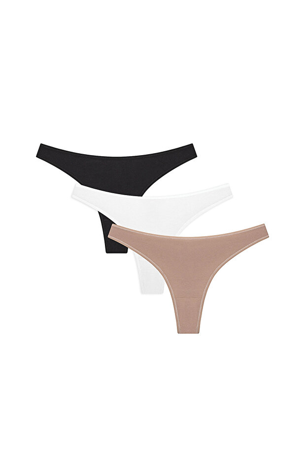 Multicolour New Basic 3in1 Thong Briefs - 1