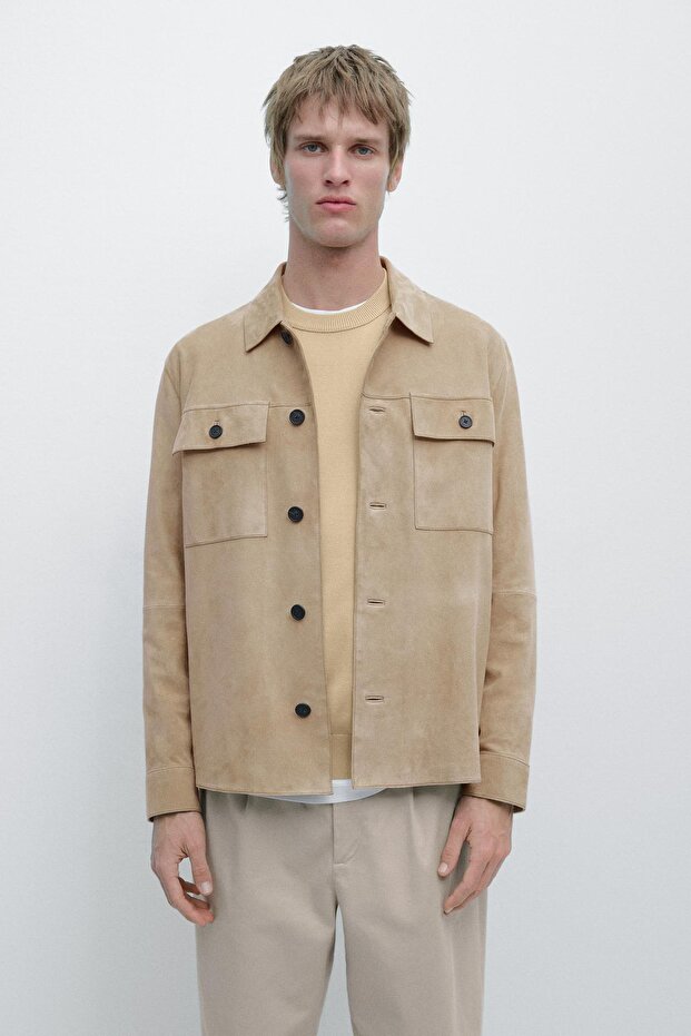 Süet deri ince ceket - 2