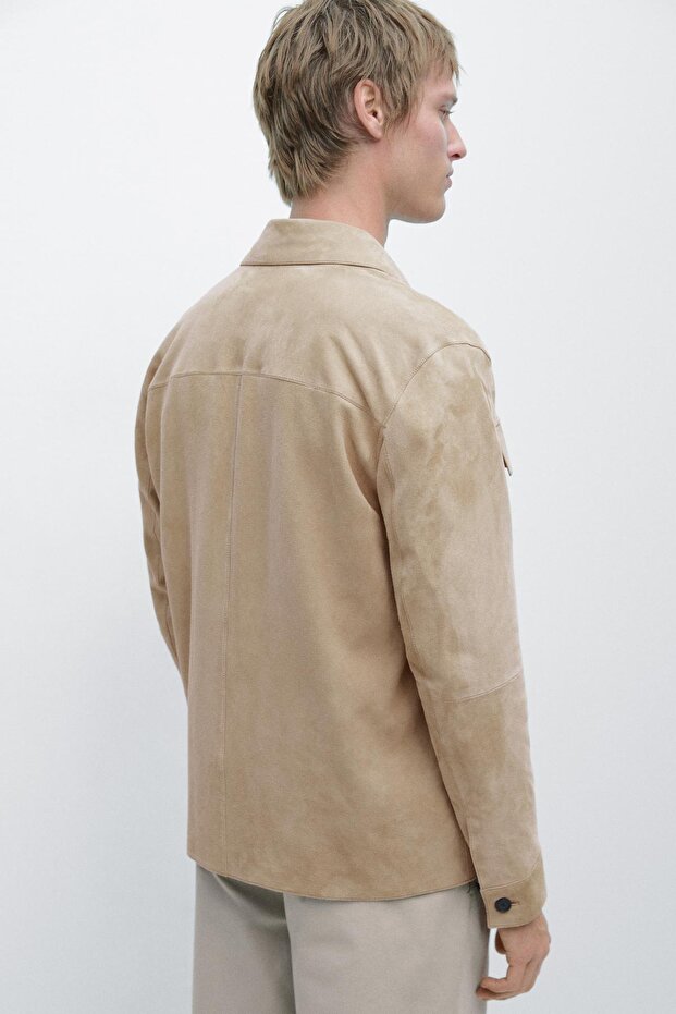 Süet deri ince ceket - 3