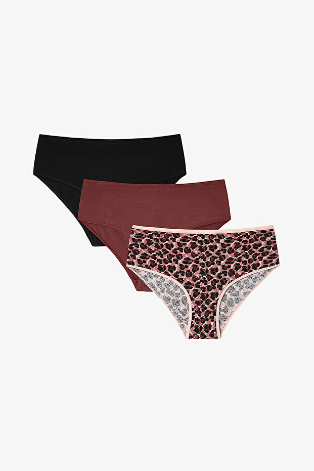 Leopard Patterned Crispy Leo 3-Pack High Waist Panties