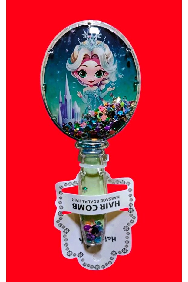 ELSA BEADED HAIR OPENER BRUSH (SURPRISE ELSA PICTURES)