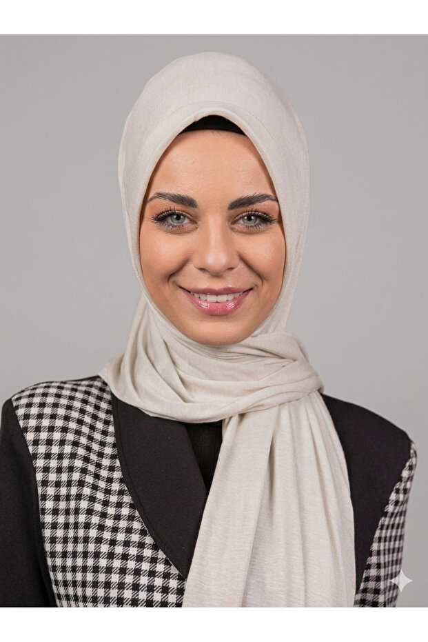 وشاح نسائي مصنوع من القطن الممشط العملي مع إسفنجة أمامية جاهزة للربط بلون حجري