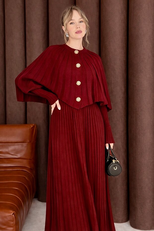 CAPE DETAIL TWO-PIECE SET - DRESS