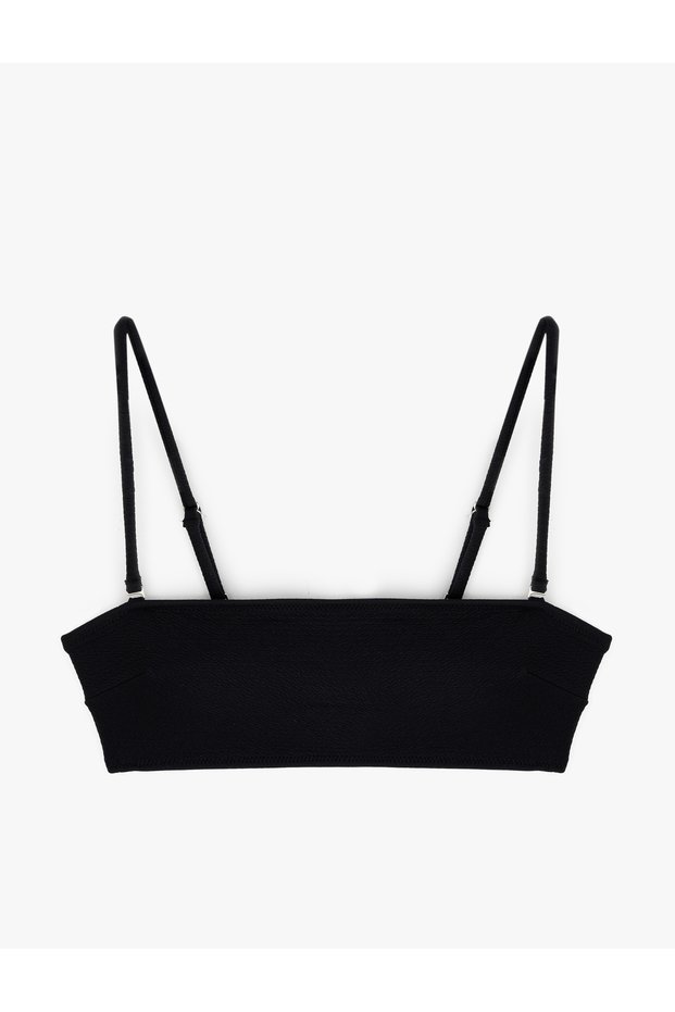 Textured Strapless Bikini Top with Removable Straps