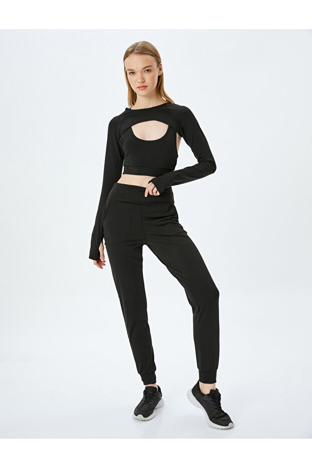 High Waist Elastic Pocket Detailed Jogger Sports Sweatpants