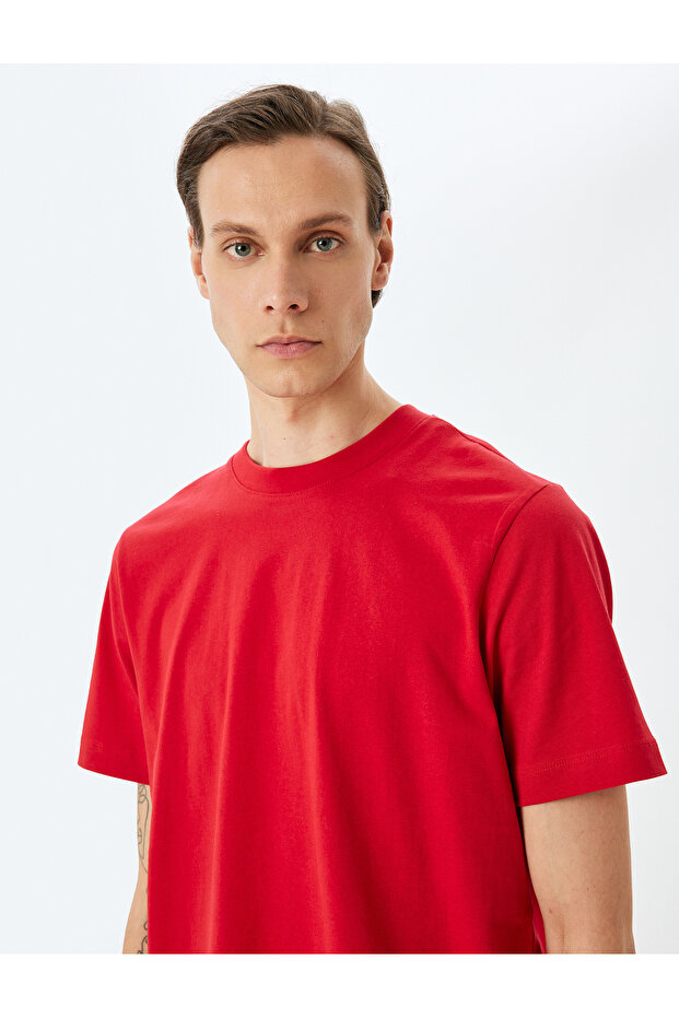 Cotton Crew Neck Regular Fit Short Sleeve Basic T-Shirt
