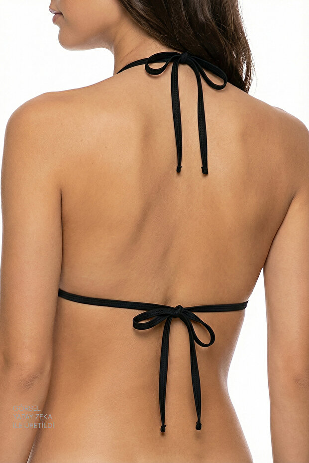 Black Mini Triangle Bikini Top - 2