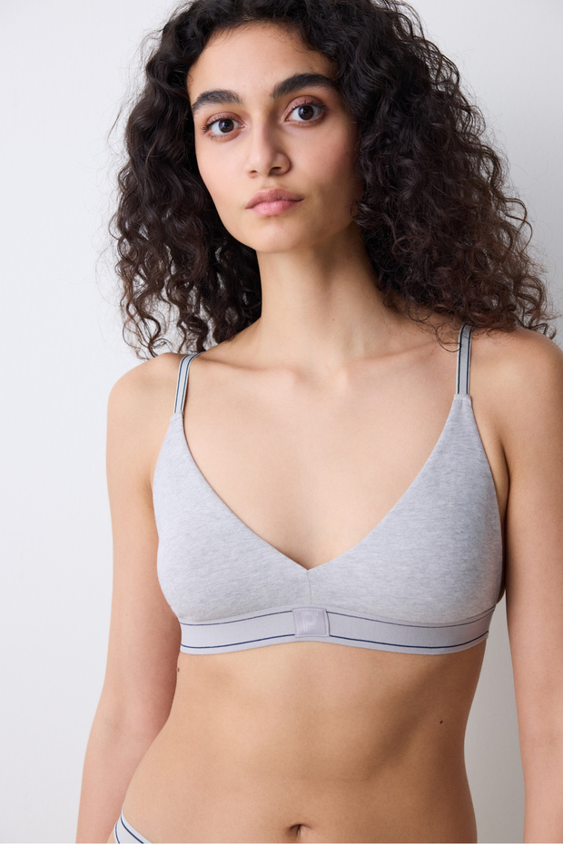 Removable Padded Soft Triangle Gri Sütyen - 3