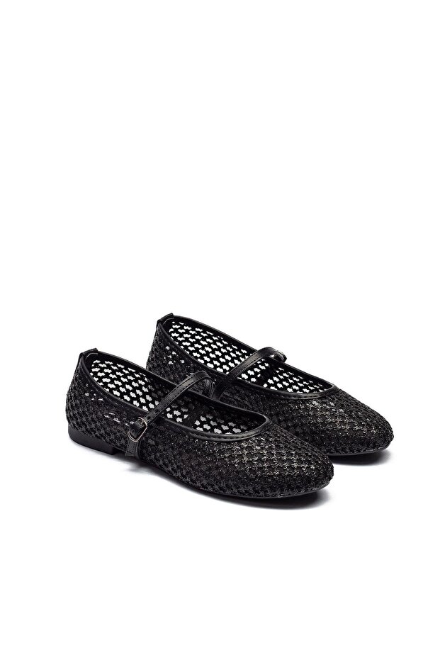 Women's Straw Knitted Mesh Moccasin Espadrille Buckle Ballerinas 9015