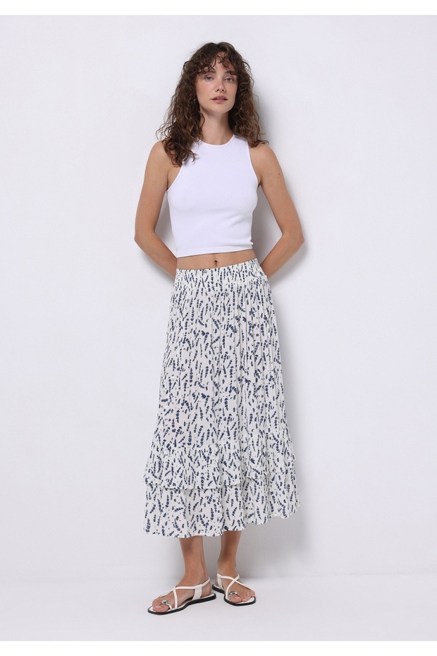 Maxi Length Printed Women's Multicolored Skirt