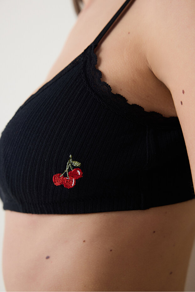 Černá podprsenka Pointelle Mini - 5