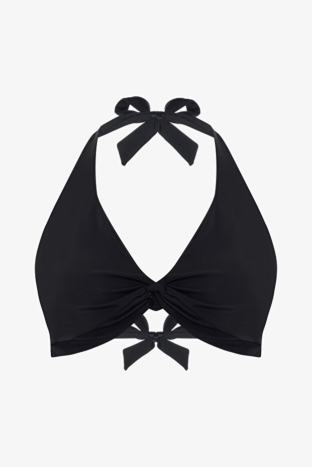 أسود جديد مثلث تويست بيكيني الأعلى - 5