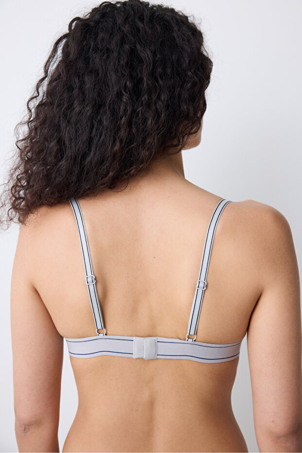 Removable Padded Soft Triangle Gri Sütyen - 6