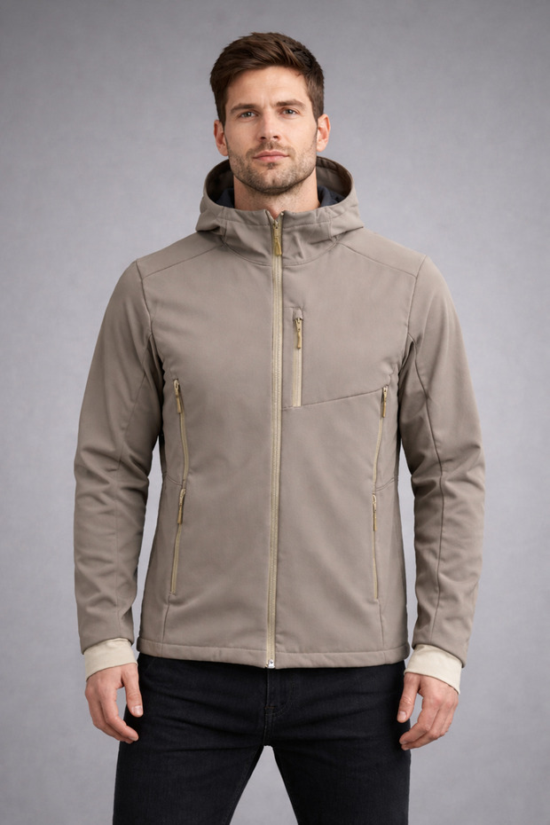 Softshell Water and Windproof Jacket Beige - 6
