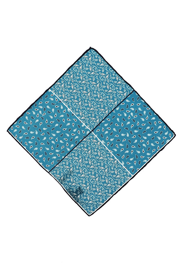 Desenli İpek Karışımlı Mendil - 1