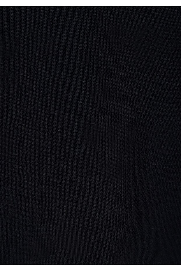 Regular Fit Kapüşonlu Nakışlı Kadın Siyah Sweatshirt - 5