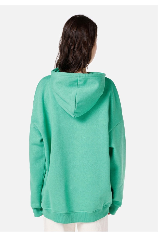 Oversize Kadın Yeşil Sweatshirt - 2