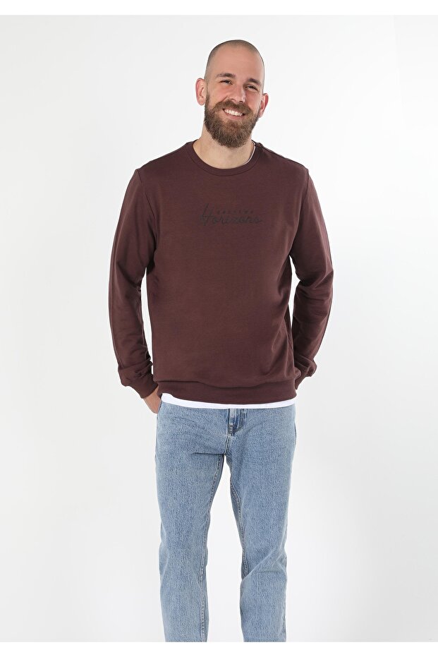 Regular Fit Erkek Mor Sweatshirt - 1