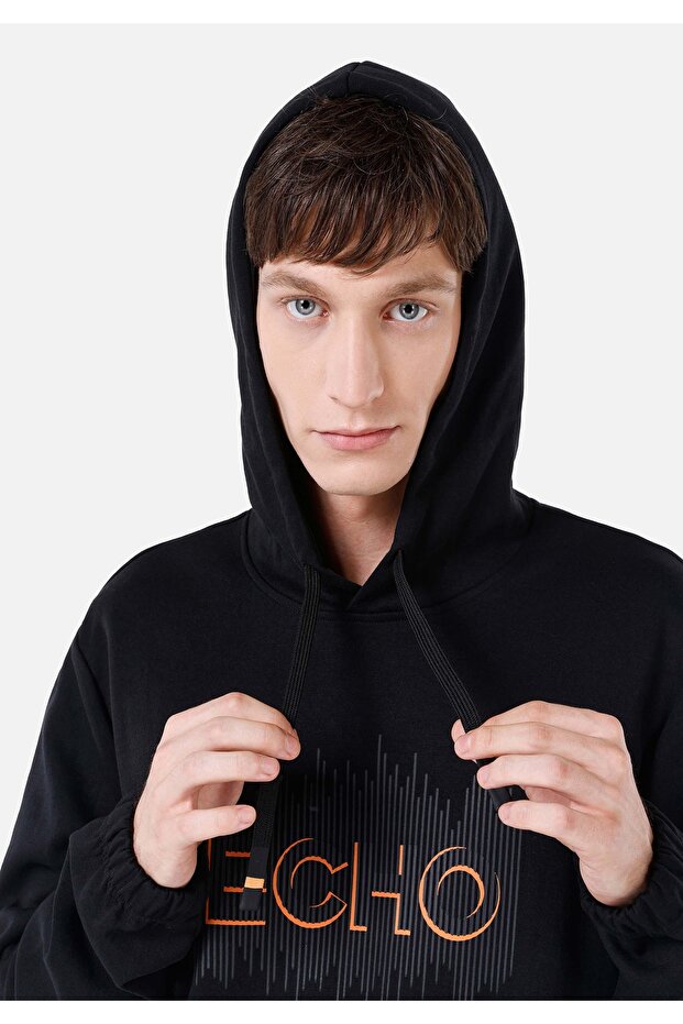 Regular Fit Erkek Siyah Sweatshirt - 5