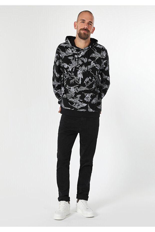 Regular Fit Erkek Siyah Sweatshirt - 3