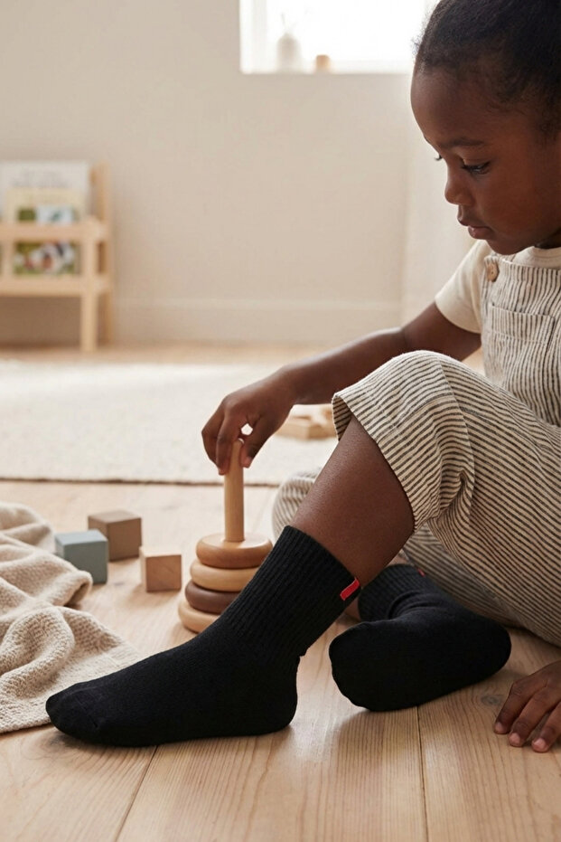 Çocuk Basic Soket Çorap Siyah - 2