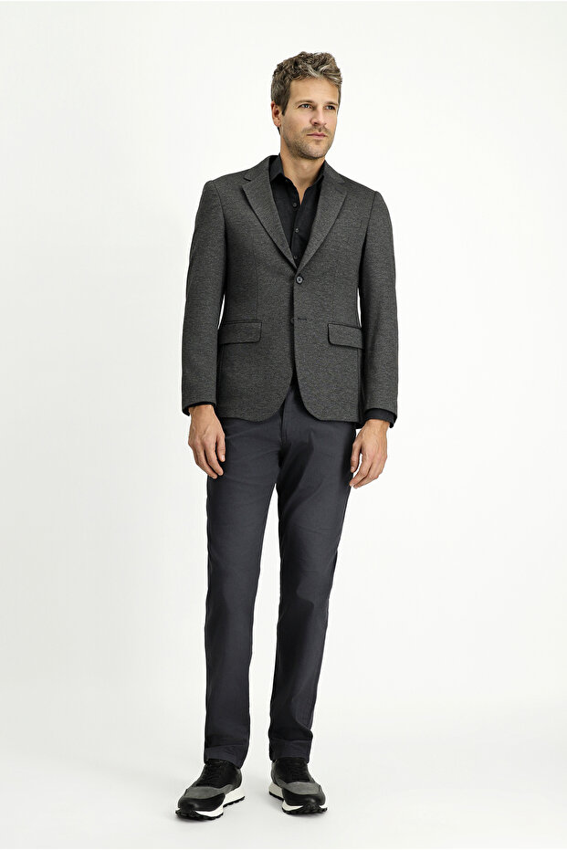 7 Drop Super Slim Fit Eksra Dar Kesim Klasik Desenli Örme Ceket - 1