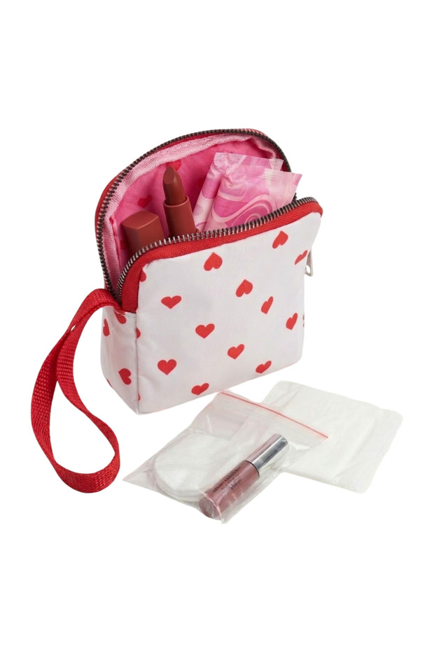 Heart-Shaped Women's Sanitary Pad Storage Bag Slots - Mini Organizer Case - 10X14X3 cm