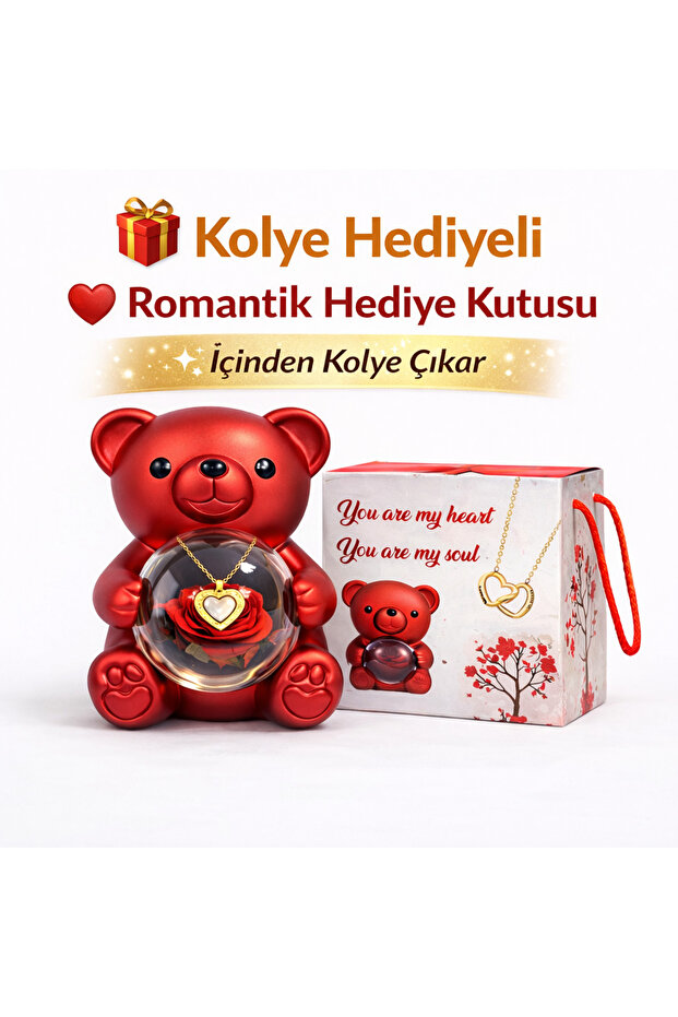 seraptakidunyasi Hediyelik Ayıcık Tasarımlı Kolye & Takı Kutusu – Özel Hediyelik (süpriz hediyelik)kolye hediyelidir.