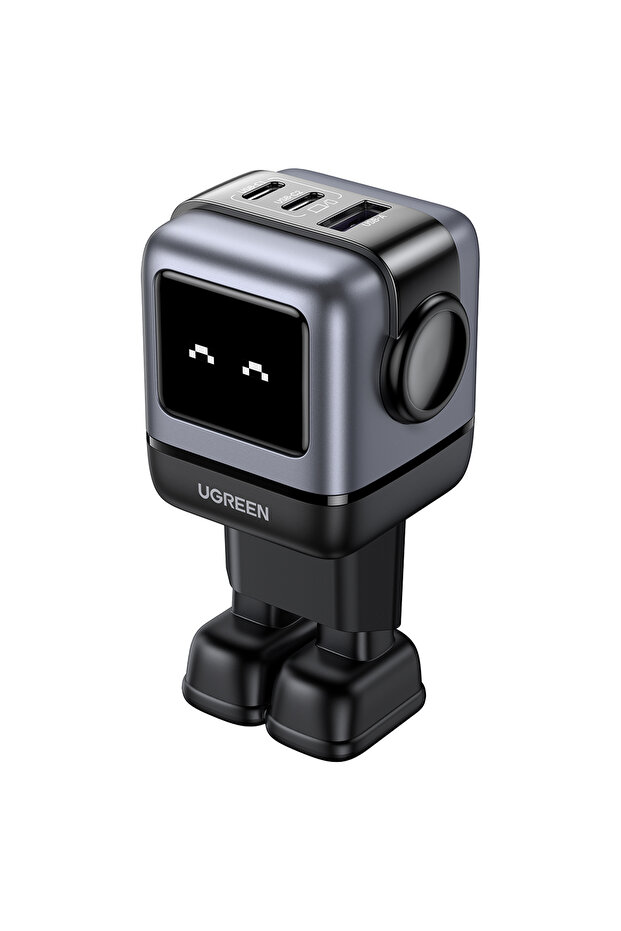 Nexode Uno 65W Robot GaN Hızlı Şarj Cihazı 2xUSB-C, 1xUSB-A, Gri, 25685B - 2