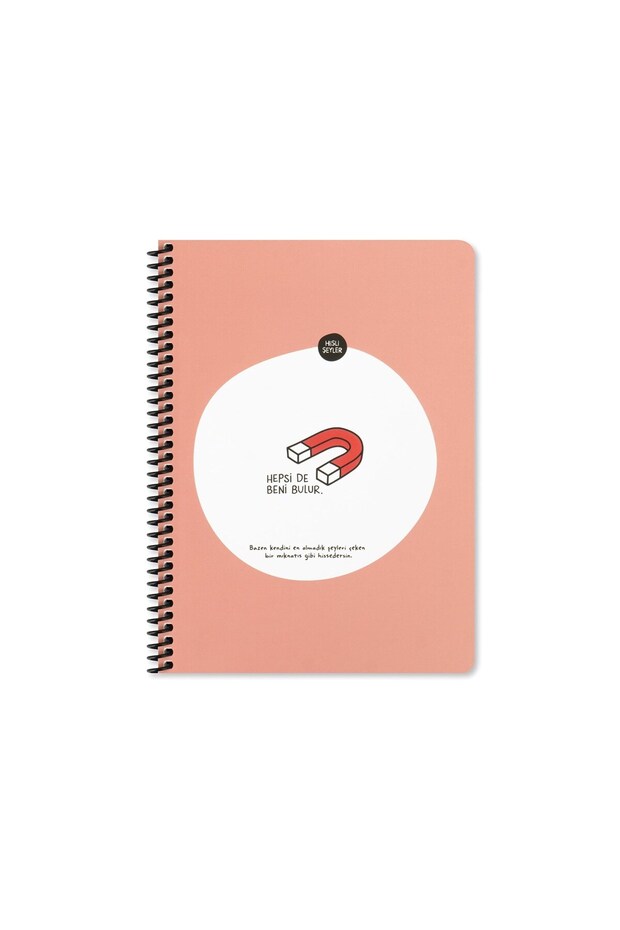 Sharp Color Hisli Şeyler 16,5X22,5Cm 80Yp Checkered Spiral Notebook - Everyone Will Find Me