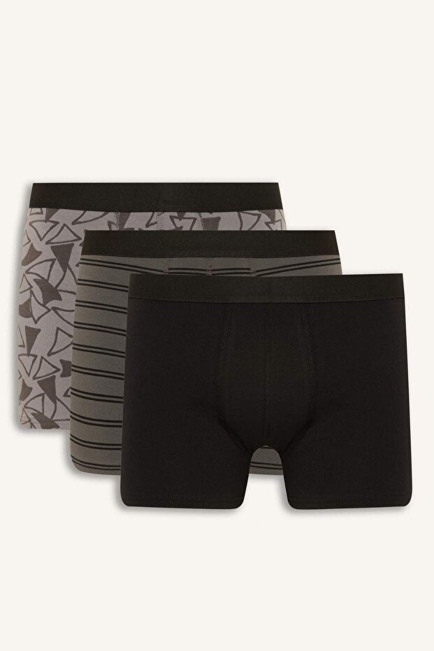 شال عادي مقاس منتظم منقوش 3'lü Boxer G9286AX26SP