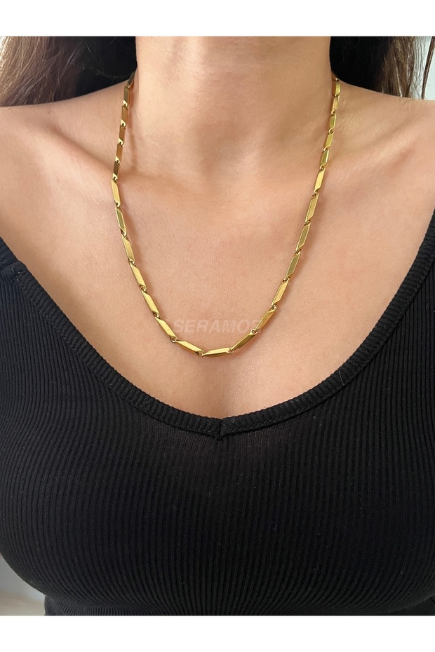 Snap Bar Design Tarnish Free Steel Necklace